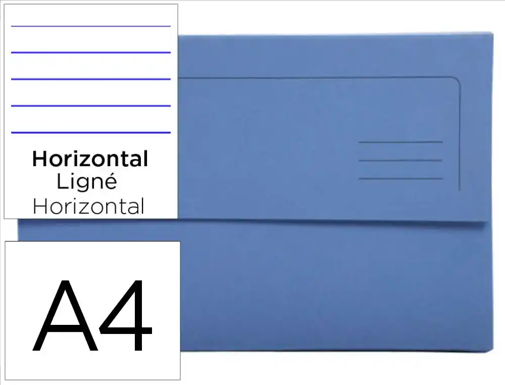 [162331] Subcarpeta cartulina exacompta clean safe pocket horizontal din a4 con 2 solapas azul 400 g paquete de 5 unidades