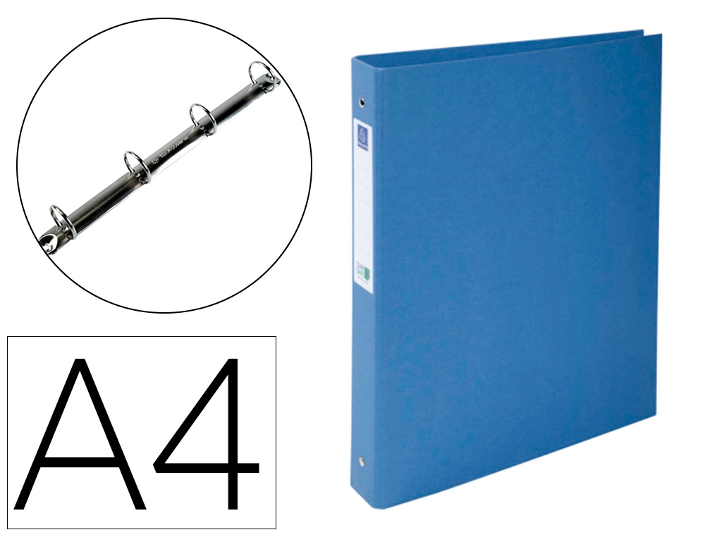 [162326] Carpeta de 4 anillas 30 mm redondas exacompta clean safe din a4 carton forrado azul