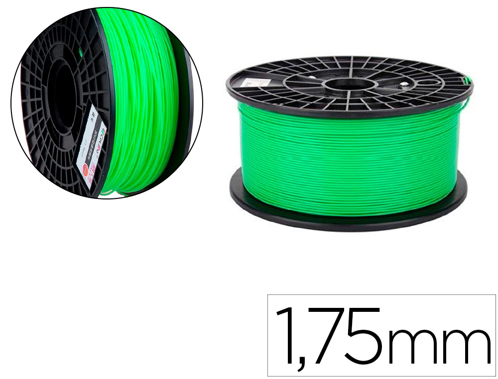 [162238] Filamento 3d colido pla luminoso 1,75 mm 1 kg verde