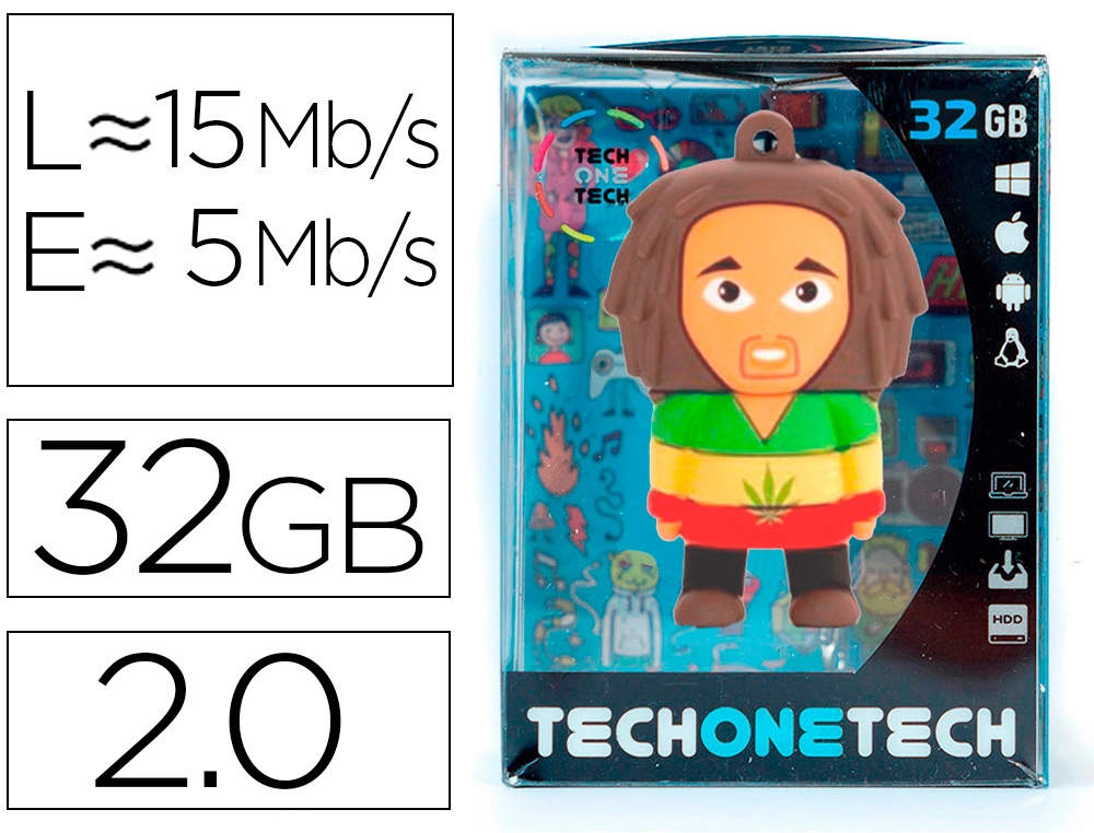 Memoria usb tech on tech bob 32 gb