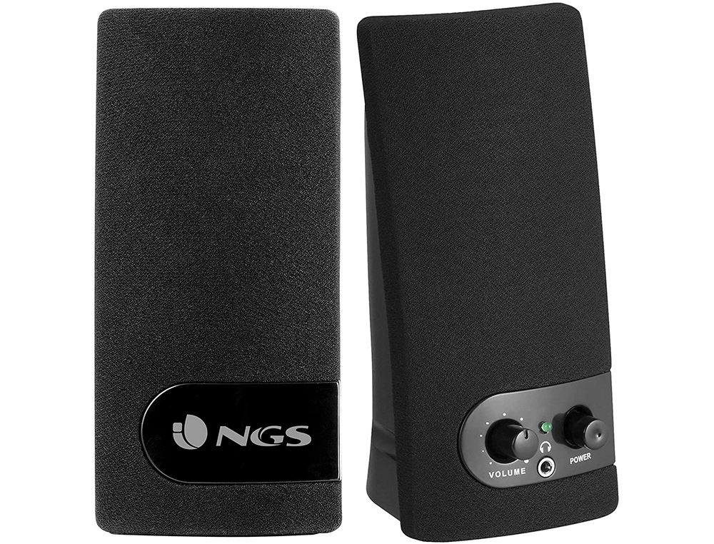 Altavoz ngs multimedia 2.0 rms 2w alimentacion usb con interruptor volumen color negro