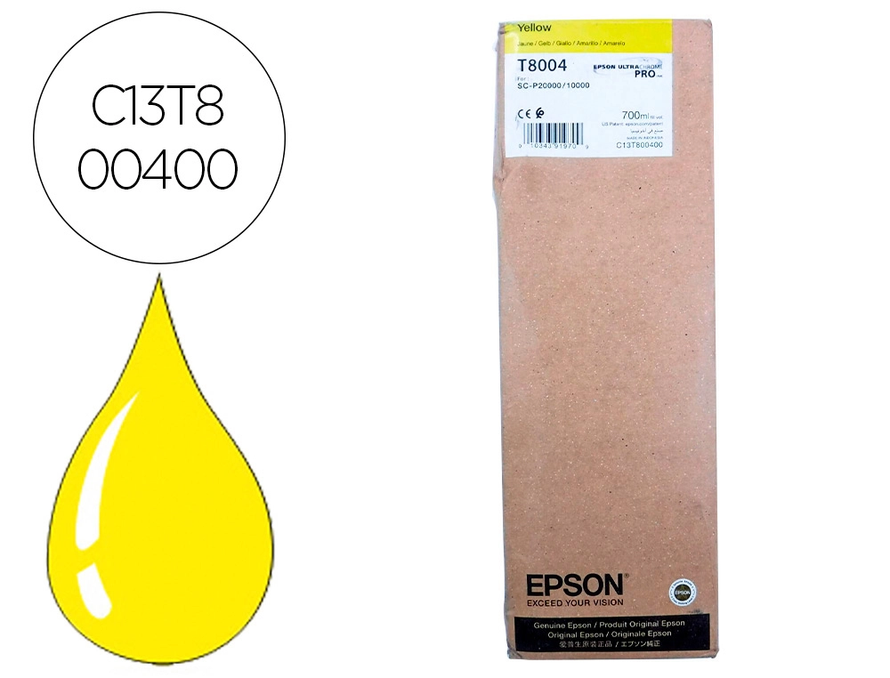 Ink-jet epson singlepack amarillo t800400 ultrachrome pro 700ml