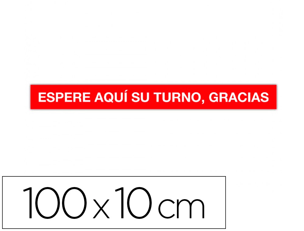 [160529] Cinta de señalizacion adhesiva apli espere su turno 100 x 10 cm