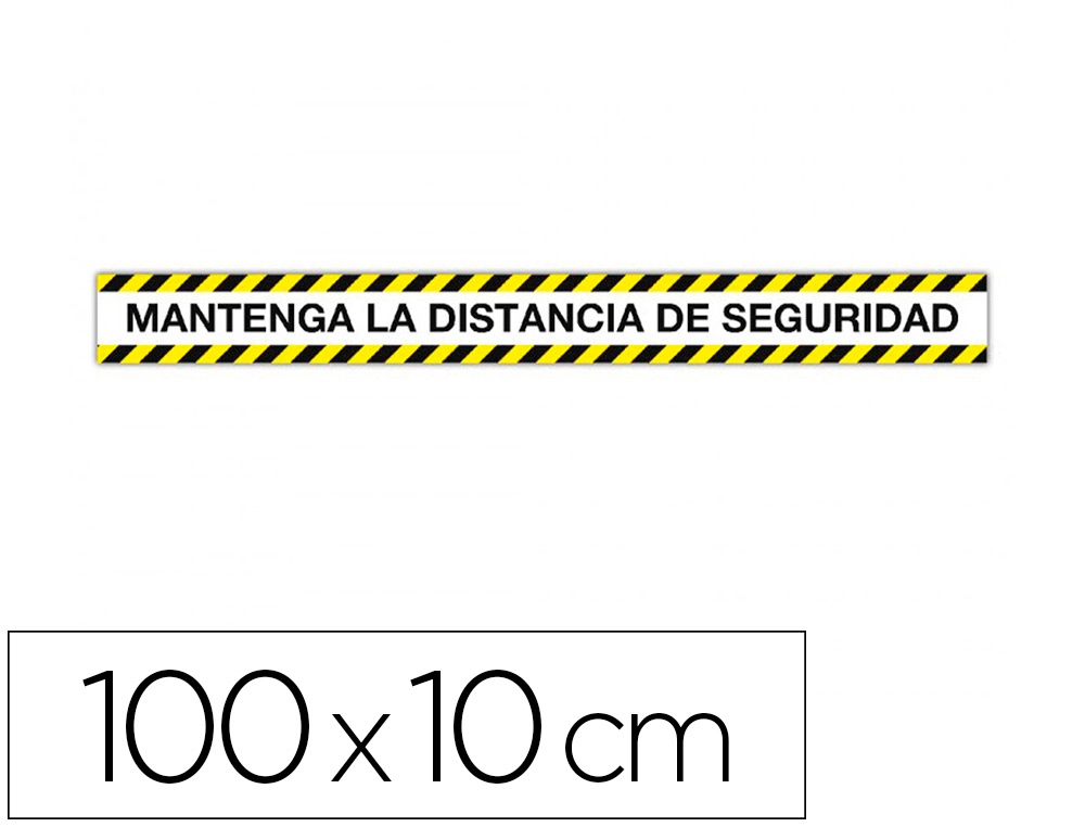 [160528] Cinta de señalizacion adhesiva apli mantenga la distancia 100 x 10 cm