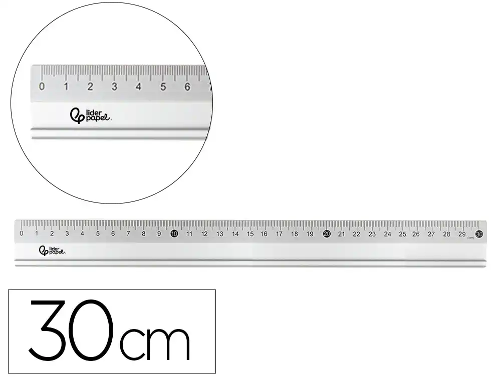 [160078] Regla liderpapel metalica aluminio 30 cm