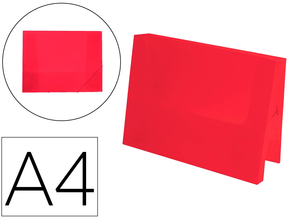[160045] Carpeta liderpapel portadocumentos polipropileno dina4 rojo translucido lomo 50 mm