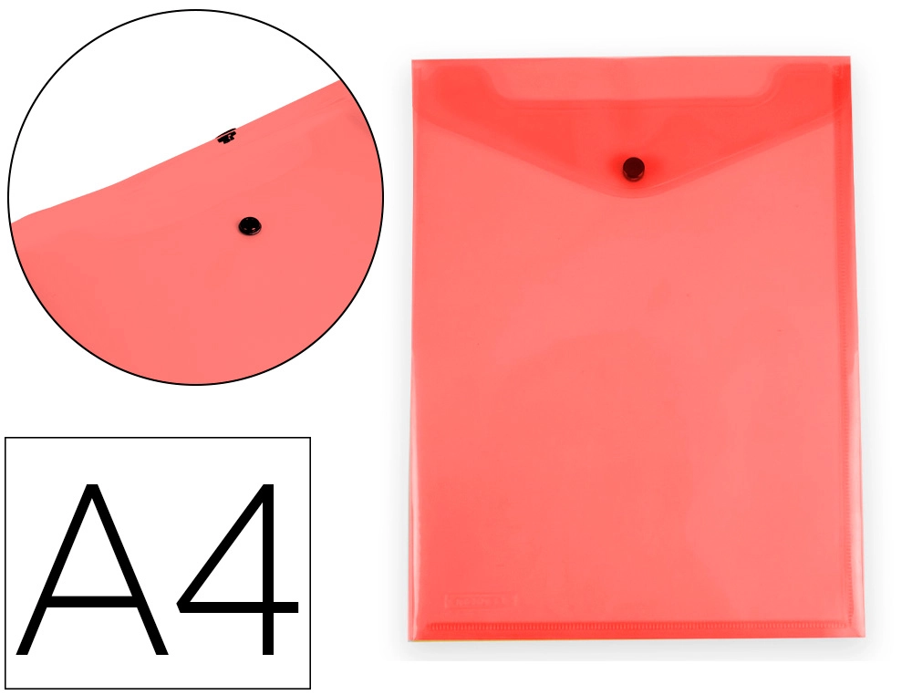 [159754] Carpeta liderpapel dossier broche polipropileno din a4 formato vertical con fuelle rojo translucido