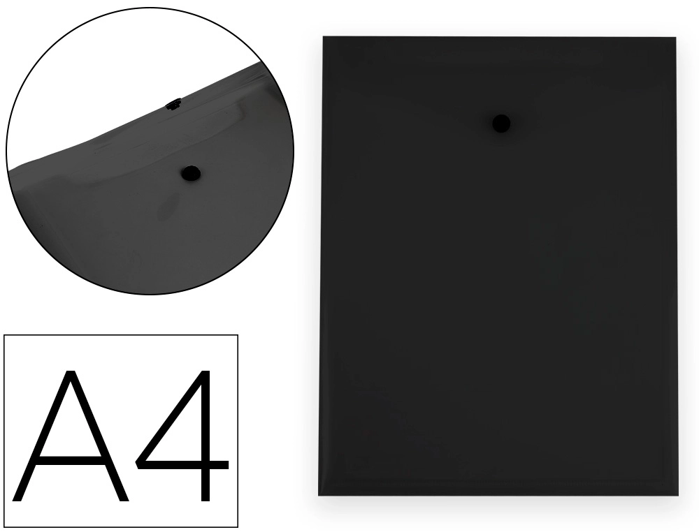 [159752] Carpeta liderpapel dossier broche polipropileno din a4 formato vertical con fuelle negro opaco
