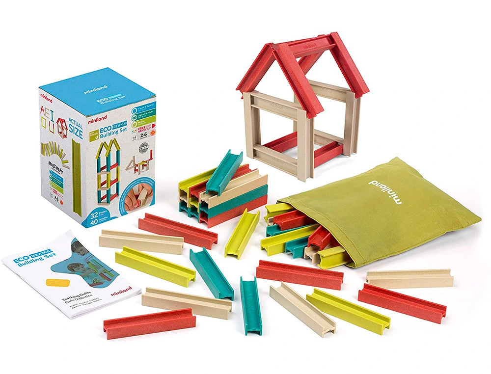 Juego didactico miniland construccion eco beams building 32 piezas