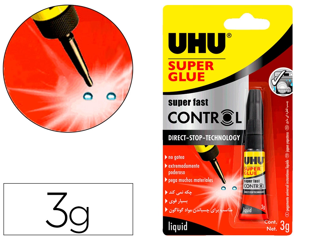 [157772] Pegamento uhu instantaneo control tecnologia stop 3 g