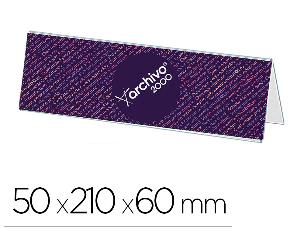 [157008] Identificador sobremesa archivo 2000 premium poliestireno cristal transparente 50x210x60 mm