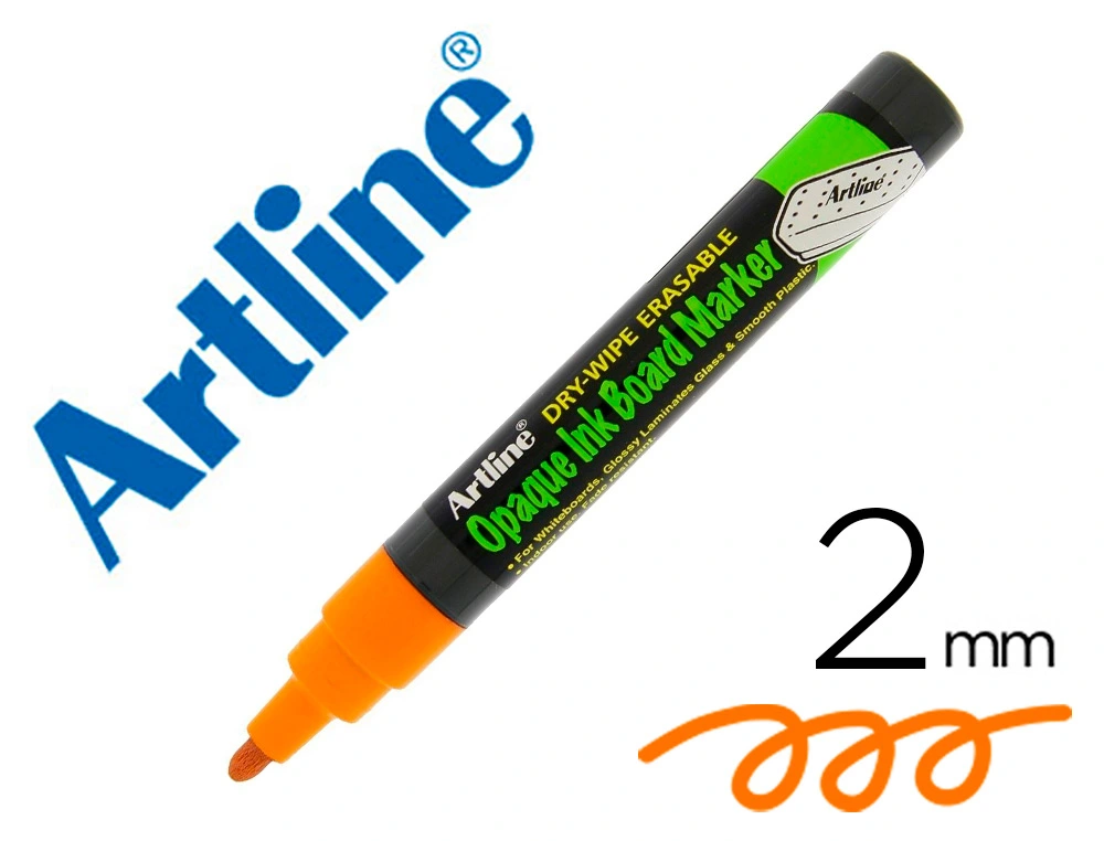 [156789] Rotulador artline pizarra epd-4 color naranja fluorescente opaque ink board punta redonda 2 mm