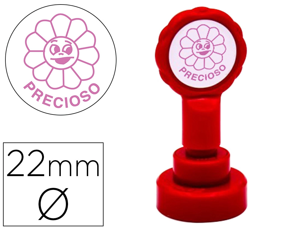 [156726] Sello artline emoticono precioso color rosa 22 mm diametro