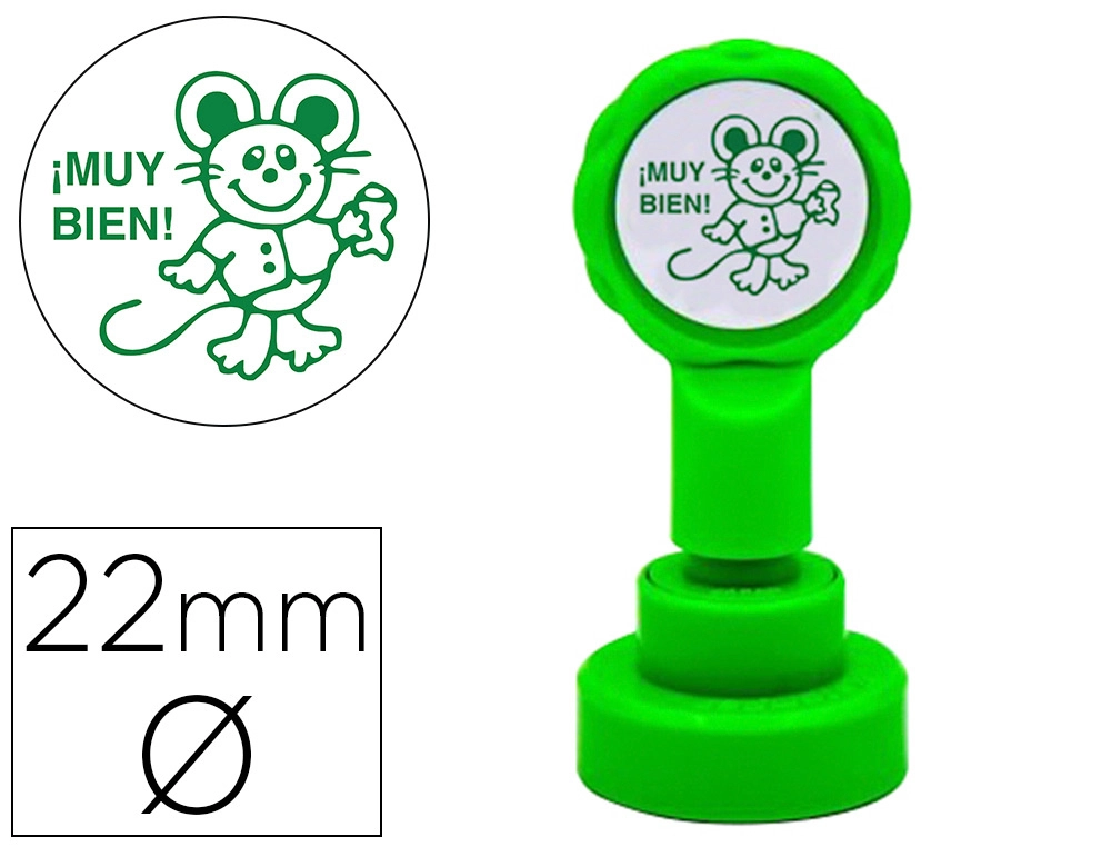 [156725] Sello artline emoticono muy bien color verde 22 mm diametro
