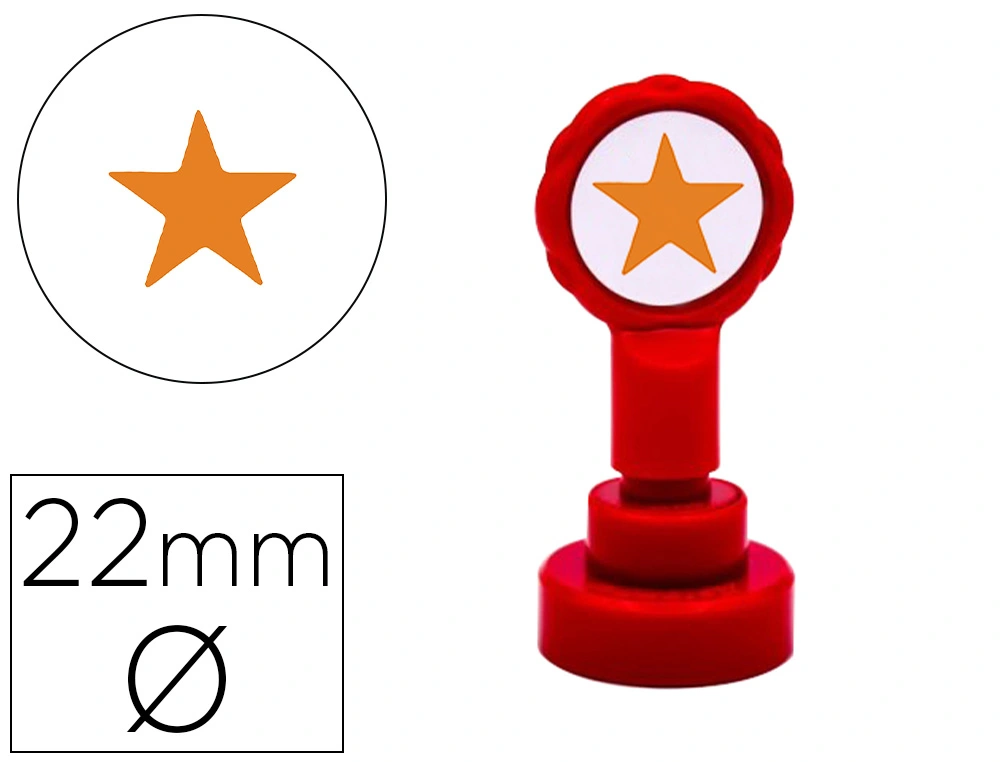 [156719] Sello artline emoticono estrella color oro 22 mm diametro
