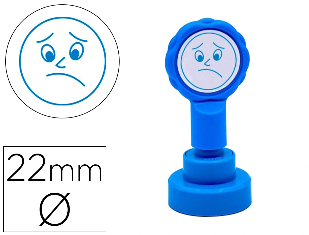 [156717] Sello artline emoticono disgusto color azul 22 mm diametro
