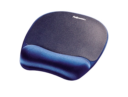Alfombrilla para raton fellowes con reposamuñecas de espuma memory foam azul 230x196x20 mm