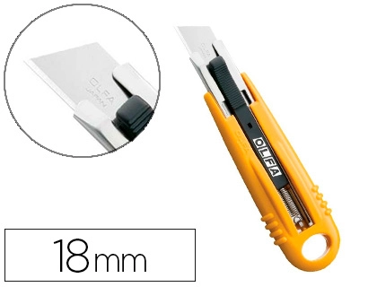 [156458] Cuter olfa de seguridad cuchi lla ancha 18 mm cuerpo acero inoxidable recubierto resina abs