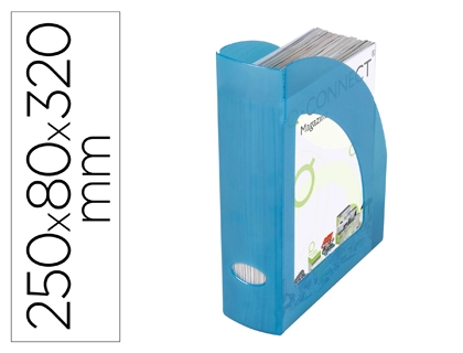 [156309] Revistero plastico q-connect azul translucido