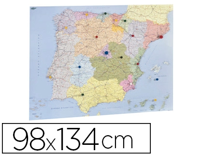 [156093] Mapa mural faibo españa y portugal autonomico plastificado enrollado 98x134 cm