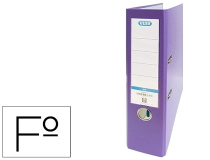 Archivador de palanca elba carton forrado pvc con rado top folio lomo 80 mm violeta
