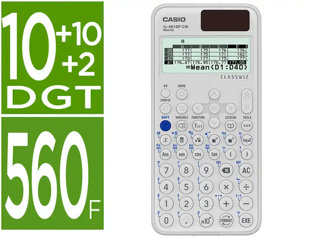 [155201] Calculadora casio fx-991sp cw iberia classwiz cientifica 560 funciones 9 memorias 10+2 digitos 5 idiomas con tapa