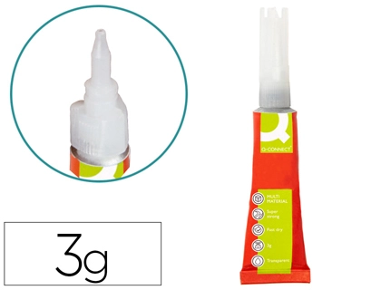 [155144] Pegamento q-connect adhesivo instantaneo fuerte 3 g unidad