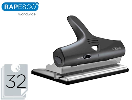 [154307] Taladrador rapesco alu 95 negro ajustable 2,3 y 4 taladros capacidad 32 hojas