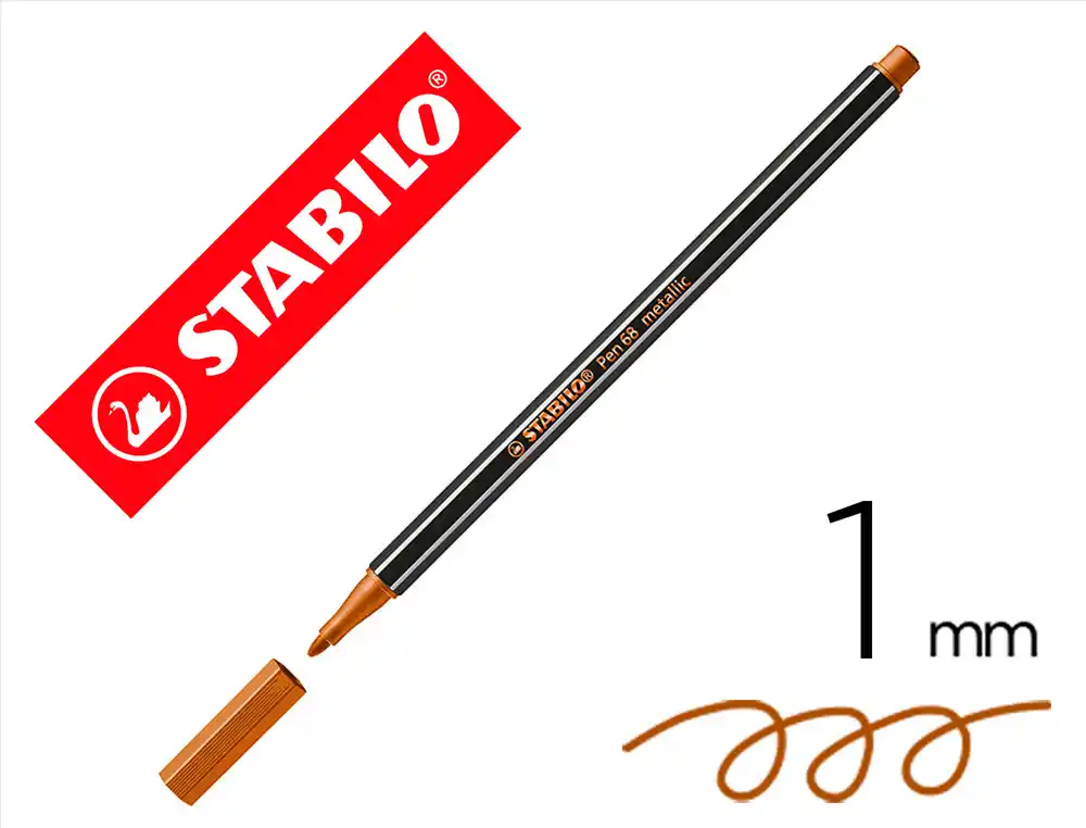 Rotulador stabilo acuarelable pen 68 metalico cobrepunta gruesa 1mm