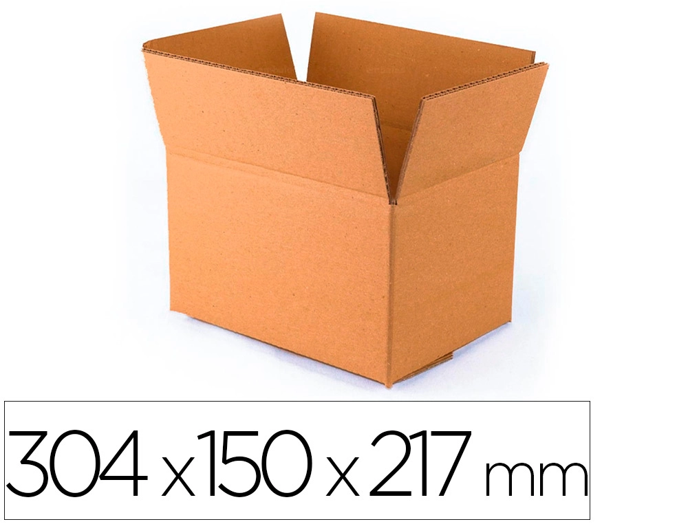 [152602] Caja para embalar q-connect americana ultra resistente carton reciclado canal doble 7mm color kraft 304x150x217 mm