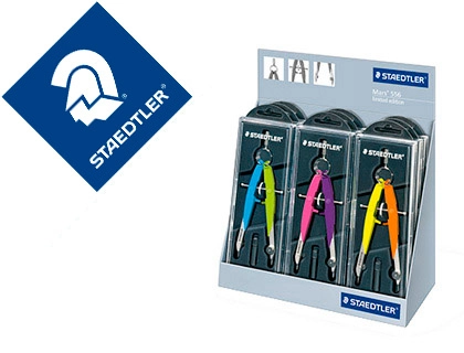 [152071] Compas staedtler micrometrico 556 con husillo y rueda central color neon expositor sobremesa de 9 unidades