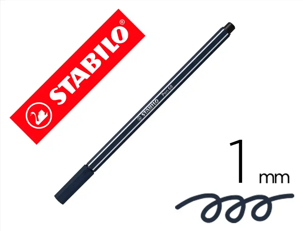 Rotulador stabilo acuarelable pen 68 gris paynes punta gruesa 1mm