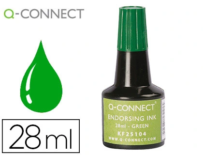[150754] Tinta tampon q-connect verde bote 28 ml