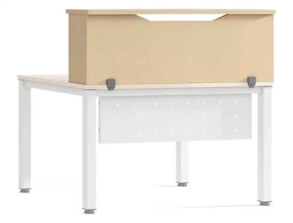 Mostrador de altillo rocada valido para mesas work metal executive 160x30x40 cm acabado aa01 haya/haya