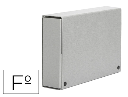 [150241] Carpeta proyectos pardo folio lomo 120 mm carton forrado gris con broche