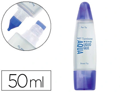 [150145] Pegamento cola liquida tombow transparente aqua permanente con 2 puntas bote de 50 ml