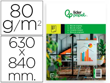 [96476] Bloc congreso liderpapel liso 630x840 mm 25+5 hojas 80 g