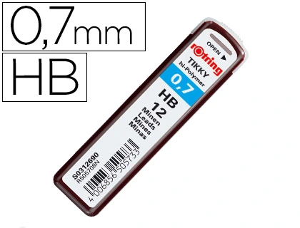[91032] Minas rotring grafito 0,7 mm hb estuche de 12 minas