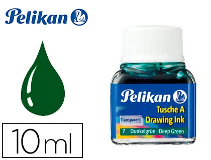 [90205] Tinta china pelikan verde oscuro bote de 10 ml