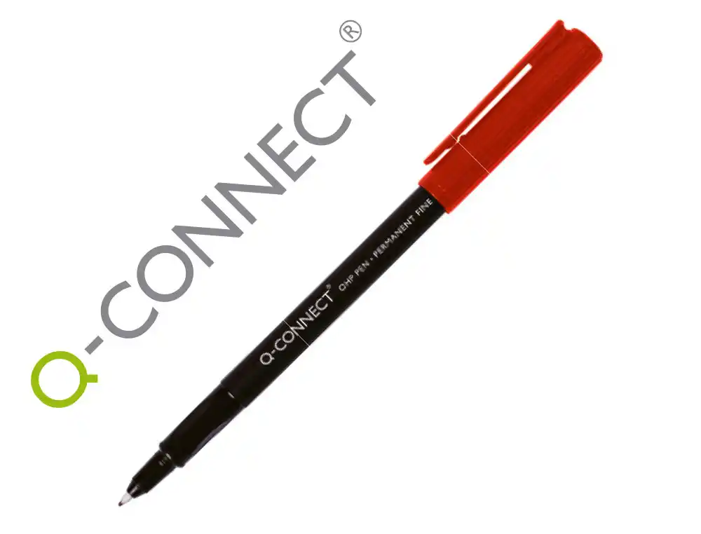 [86377] Rotulador q-connect retroproyeccion punta fibra super fina redonda 0.5 mm permanente rojo