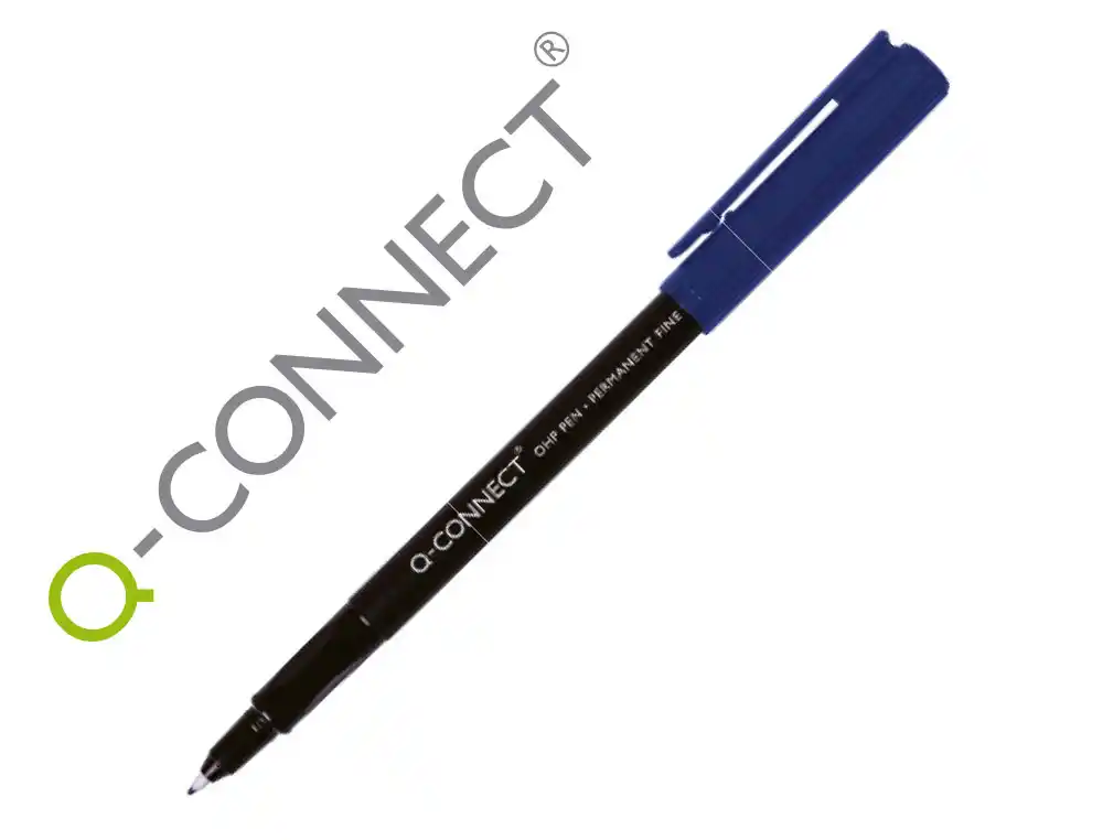 [86376] Rotulador q-connect retroproyeccion punta fibra super fina redonda 0.5 mm permanente azul
