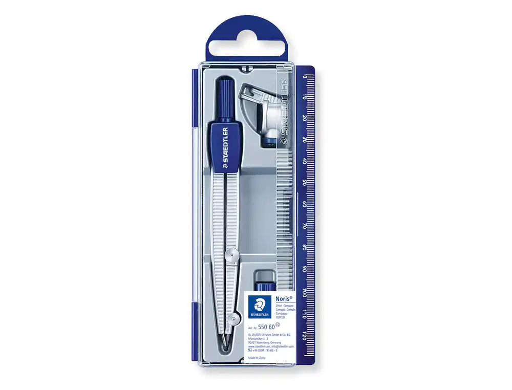 Compas staedtler noris club 550 60 con aguja roma y adaptador