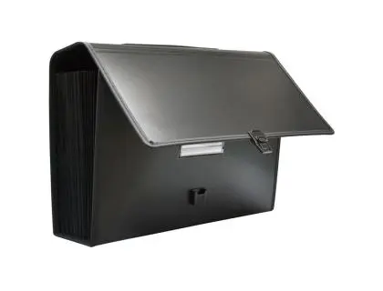 [85691] Maletin clasificador office box polipropileno con asa 36 separadores negro