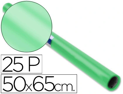 [79888] Papel charol verde palido rollo 25 hojas de 50x65 cm