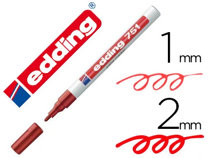 Rotulador edding punta fibra 751 rojo punta redonda 1-2 mm