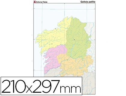 [79434] Mapa mudo color din a4 galicia politico