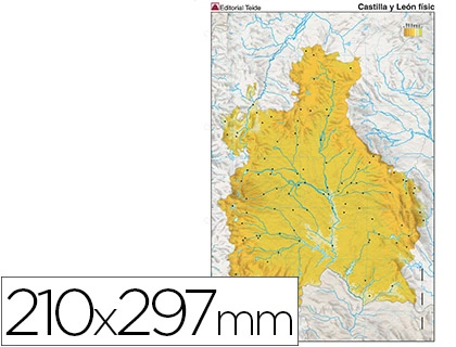 [79431] Mapa mudo color din a4 castilla-leon fisico