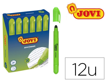 [79337] Marcador de cera gel jovi fluorescente verde caja de 12 unidades