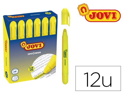 [79336] Marcador de cera gel jovi fluorescente amarillo caja de 12 unidades