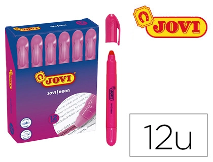 [79335] Marcador de cera gel jovi fluorescente rosa caja de 12 unidades